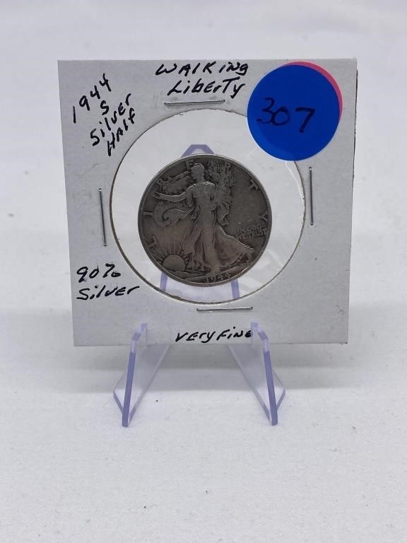 1944-S 90% Silver Walking Liberty Half Dollar