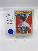 Baseball Card-Don Mattingly New York Yankees