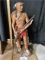 Ceramic Painted Indian 36" Tall