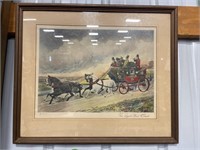 Matted Vintage The Royal Mail Coach Framed Art