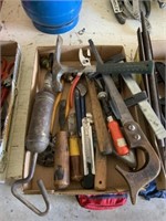 Box of Fencing Pliers, Wood Chisel, Hammer &