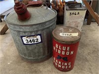 Antique Galvanized Gas Can &
