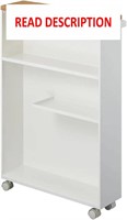 27H Rolling Storage Cart - Steel  White  One Size