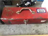 Red Metal Tool Box, Combination Wrenches &