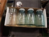 Lot of 4 Canning Jars Ball - 1 Bail Top