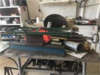 Welding Table on Rollers c/w Misc Iron