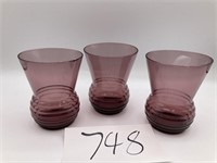 Purple Glassware Vases - 3 (1 Chipped)