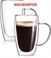 $22  2-Pack 15oz Double Walled Glass Mugs