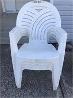 White Plastic Lawn Chairs /EACH