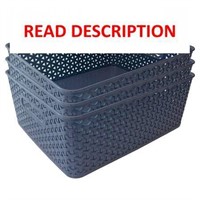 $15  3 Storage Baskets  14x11.5x5  Navy