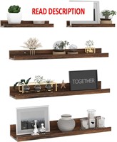 Giftgarden 24 Floating Shelves Set  Rustic Wood