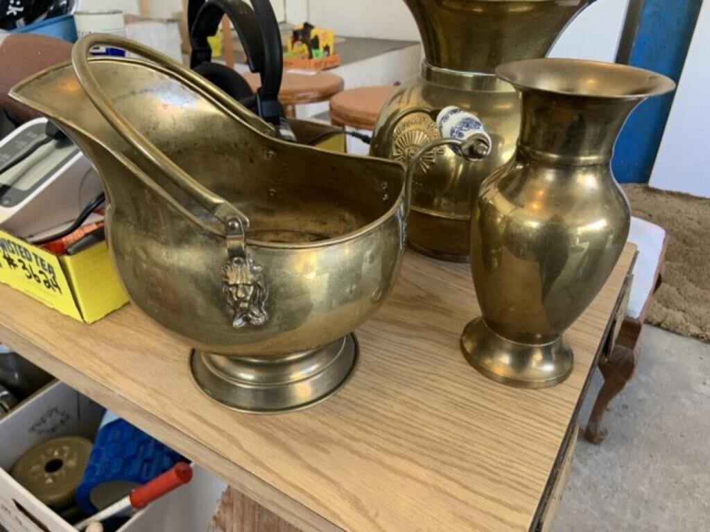 Brass Vase & Brass Pitcher