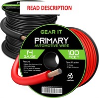 $20  GearIT 14 Gauge Wire - 100ft  Black/Red