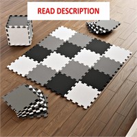 $34  16-Pc Baby Play Mat - Foam  Grey/White/Black