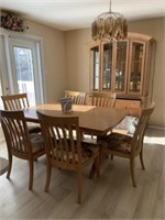 Kitchen Table c/w 6 Chairs, Buffet, Hutch, Leaf