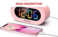 $17  Pink Girls Alarm Clock  USB  LED Display