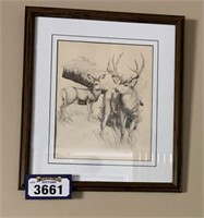 2 Framed Elk Pictures