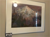 Framed Mountain Scene Picture