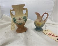 2 pcs Hull Pottery-Water Lily Vase & Mini Pitcher