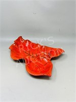 Blue Mountain Pottery red leaf dish