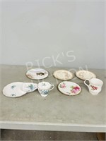assorted china, cups, saucers