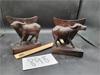 Vintage Water Buffalo Book Ends