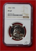 1963 Franklin Silver Half Dollar NGC PF67