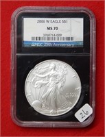 2006 W American Eagle NGC MS70 1 Ounce Silver