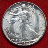 1945 S Walking Liberty Silver Half Dollar