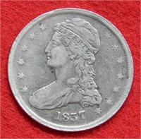 1837 Bust Silver Half Dollar - - Reeded Edge