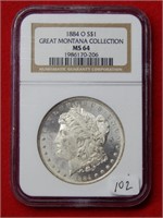 1884 O Morgan Silver Dollar NGC MS64 Great MT Coll