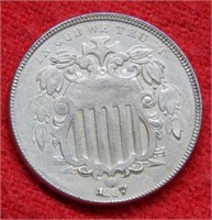 1867 Shield Nickel - - Rays