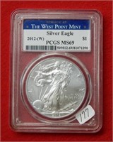 2012 (W) American Eagle PCGS MS69 1 Ounce Silver