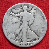 1921 D Walking Liberty Silver Half Dollar