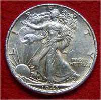 1943 Walking Liberty Silver Half Dollar -Rim Nicks
