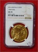 2014 Buffalo $50 Gold Coin NGC MS70