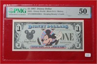 1987 $1 Disney Dollar PMG 50