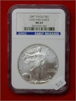 2007 American Eagle NGC MS69 1 Ounce Silver
