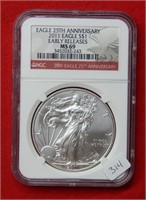 2011 American Eagle NGC MS69 1 Ounce Silver