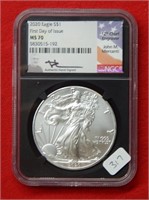 2020 American Eagle NGC MS70 1 Ounce Silver