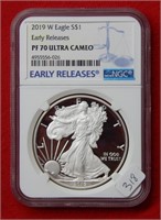 2019 W American Eagle NGC PF70 1 Ounce Silver