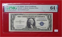 1935 H $1 Silver Certificate Star Note PMG 64 EPQ