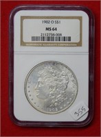 1902 O Morgan Silver Dollar NGC MS64