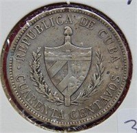 1915 Cuba 40 Centavos