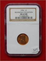 1956 Lincoln Wheat Cent NGC MS65 RD Richmond Coll