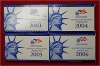 (4) US Mint Proof Sets -2003-2004-2005-2006