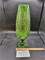 MCM Green Twist Vase  17.5" Tall