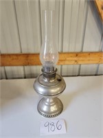 Vintage Metal Oil Lamp-missing stopper 21"