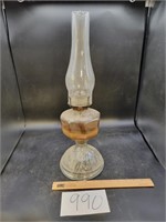 Vintage Clear Glass Oil Lamp  20"
