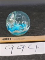 Blue Paperweight-  Has several Cracks